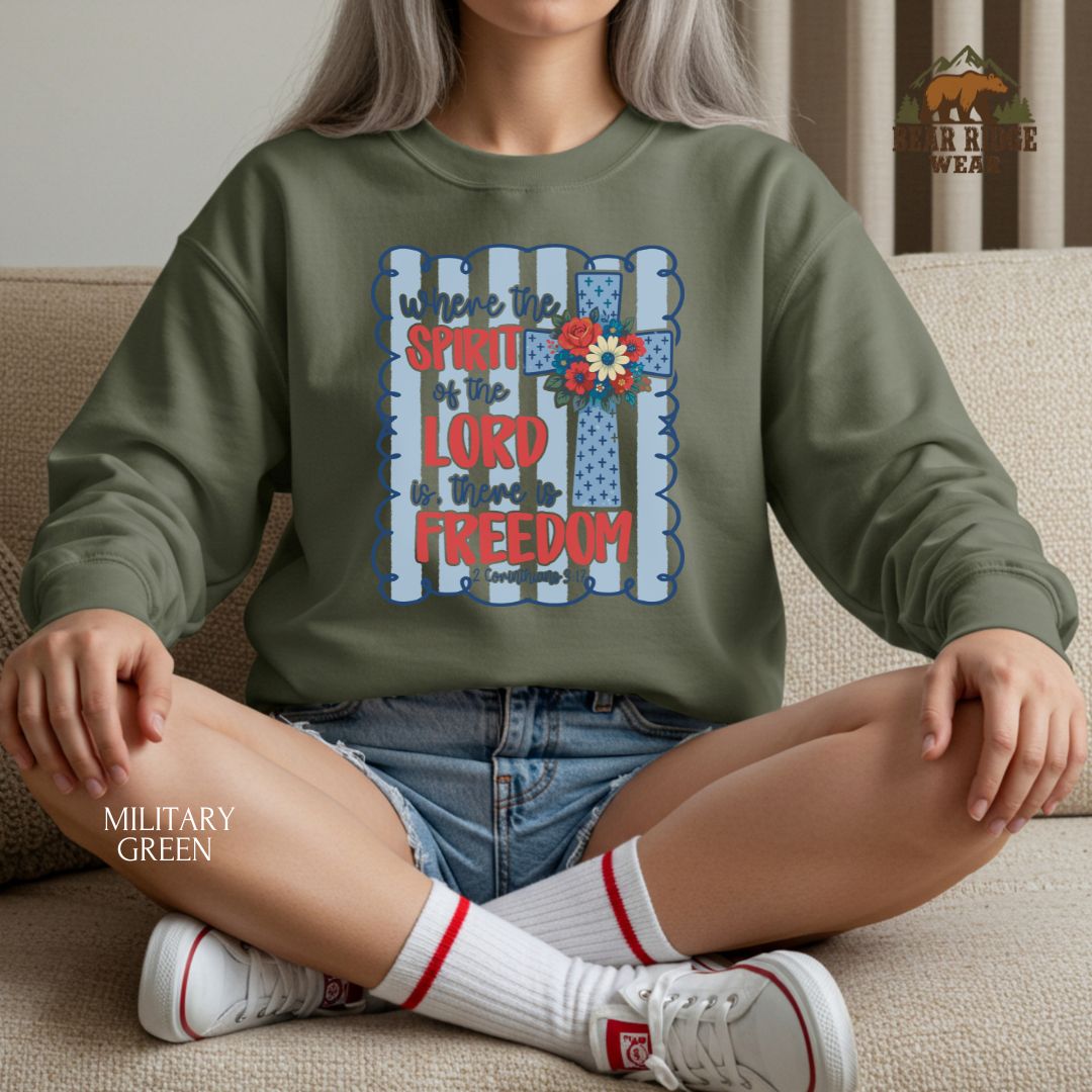 Spirit Of The Lord-Freedom' Patriotic Crewneck Sweatshirt