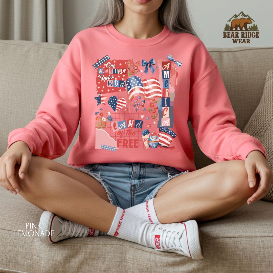 America-One Nation' Patriotic Crewneck Sweatshirt