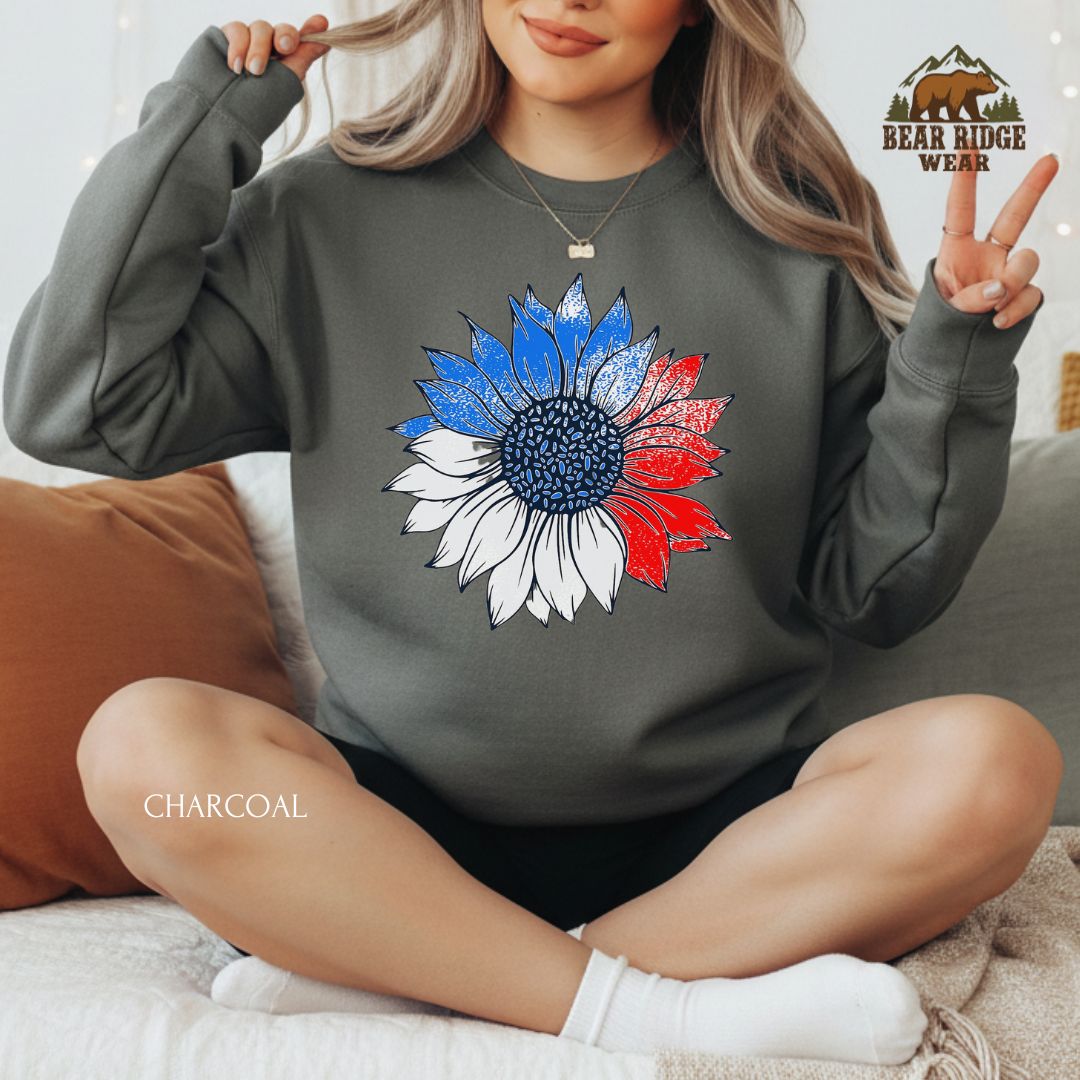 Sunflower' Patriotic Crewneck Sweatshirt