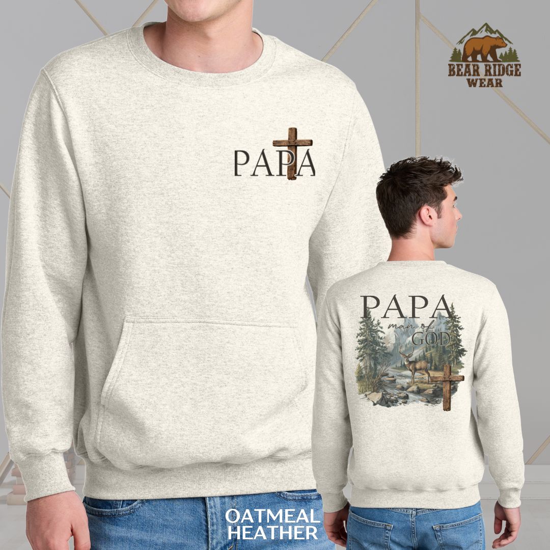 Papa Man Of God' Father's Day Kangaroo Crew