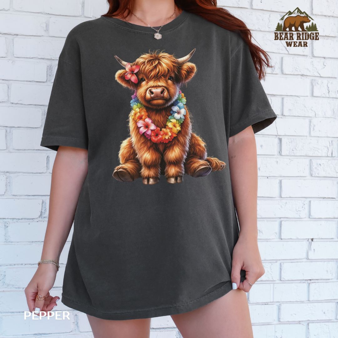 Highland Cow-Lei' Summer T-shirt
