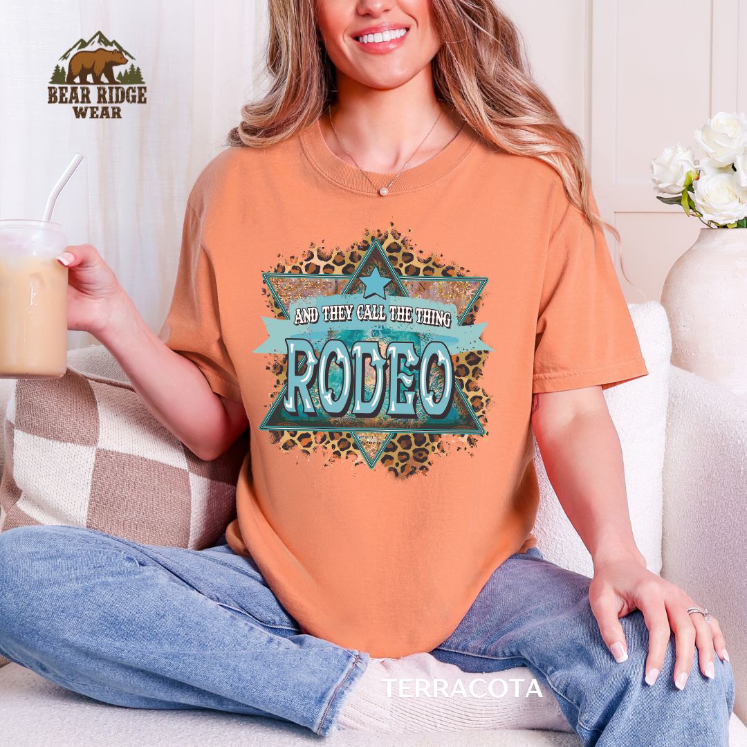 Call The Thing Rodeo' Western T-shirt, Color: Terracotta, Size: M