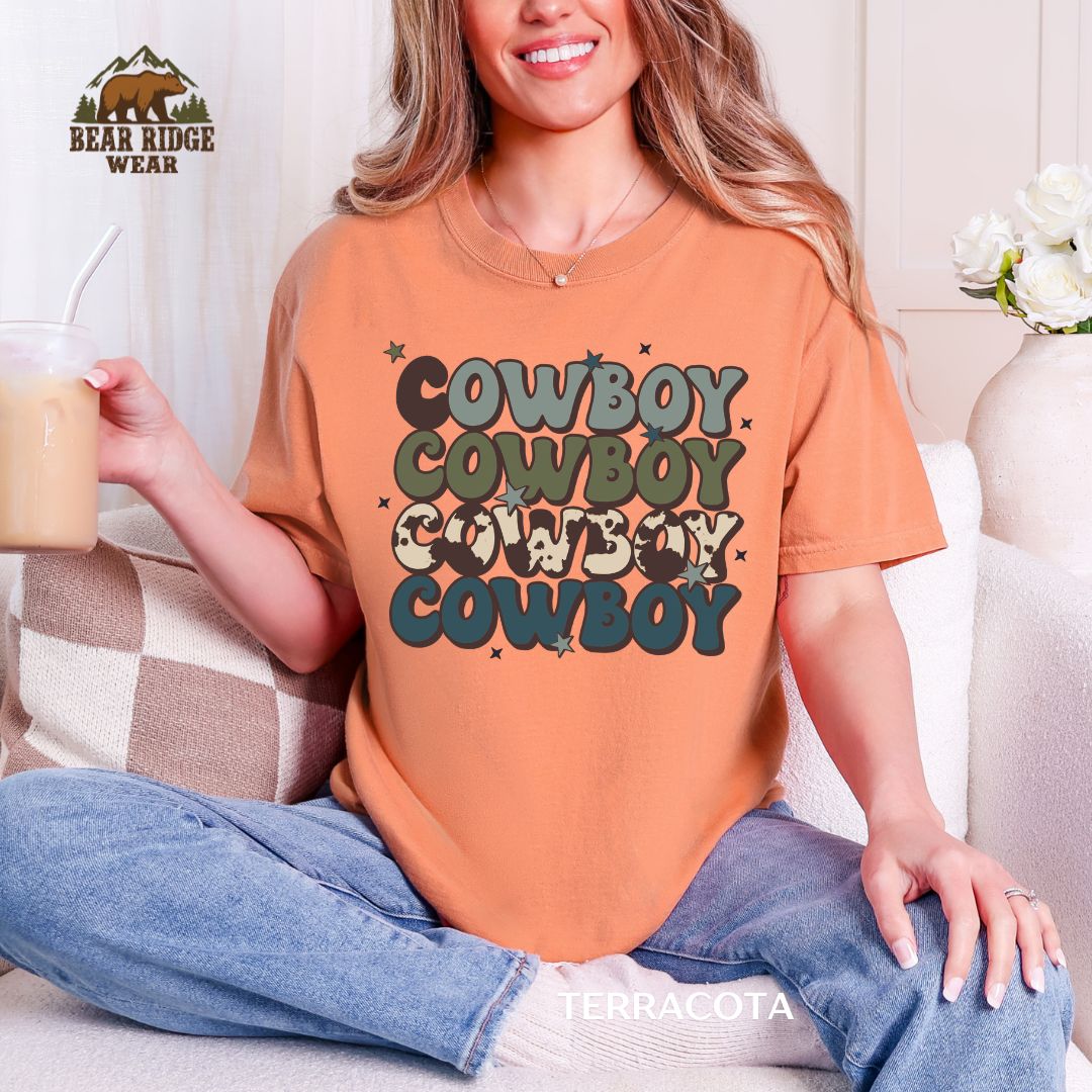Cowboy Cowboy CowBoy' Western T-shirt, Color: Terracotta, Size: M