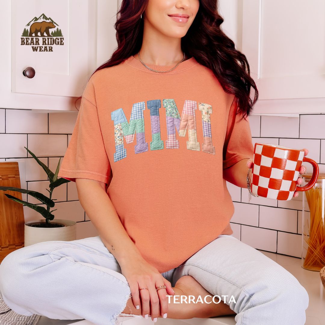 Mimi-Quilt' Mother's Day T-shirt, Color: Terracotta, Size: M