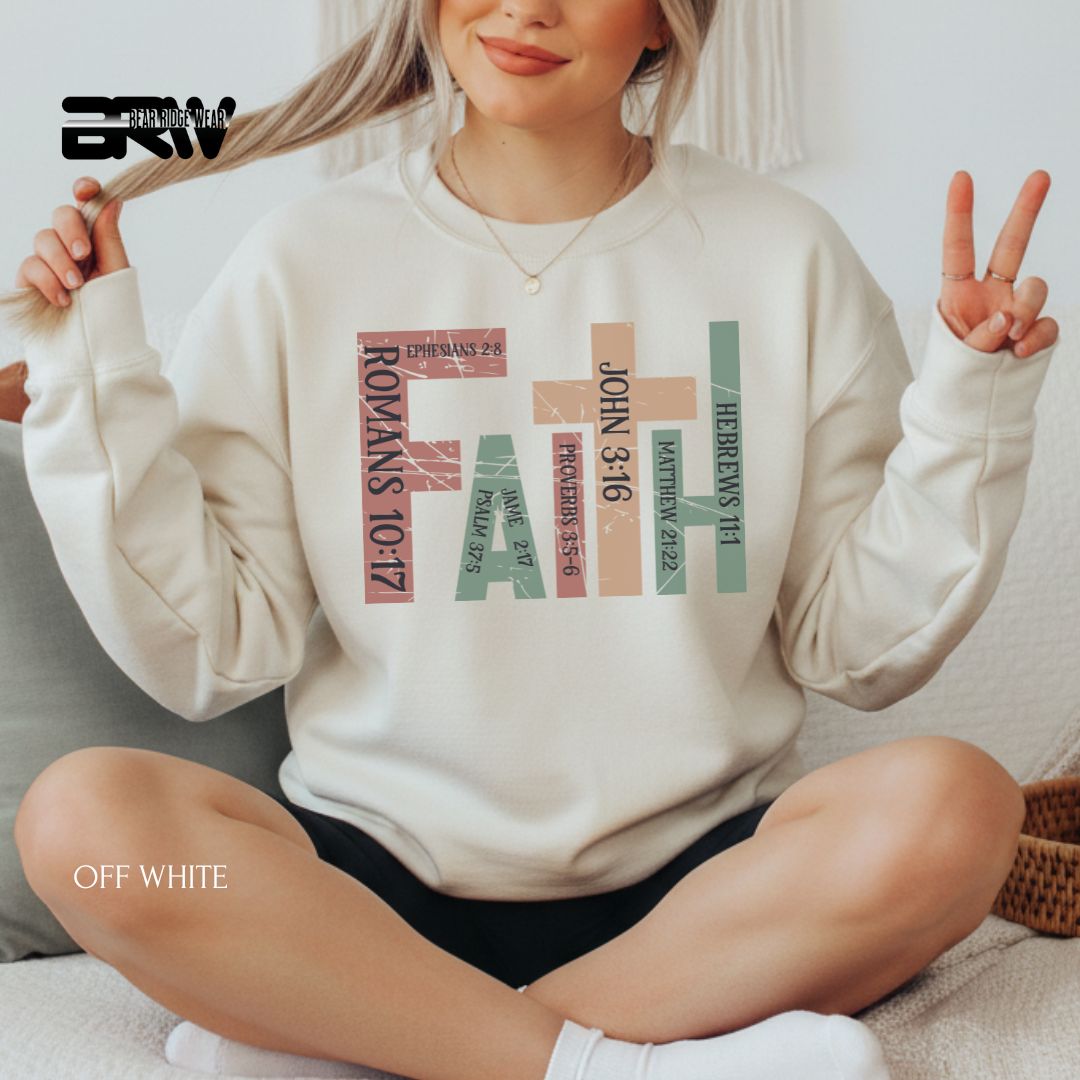 Faith-distressed' Faith Crewneck Sweatshirt