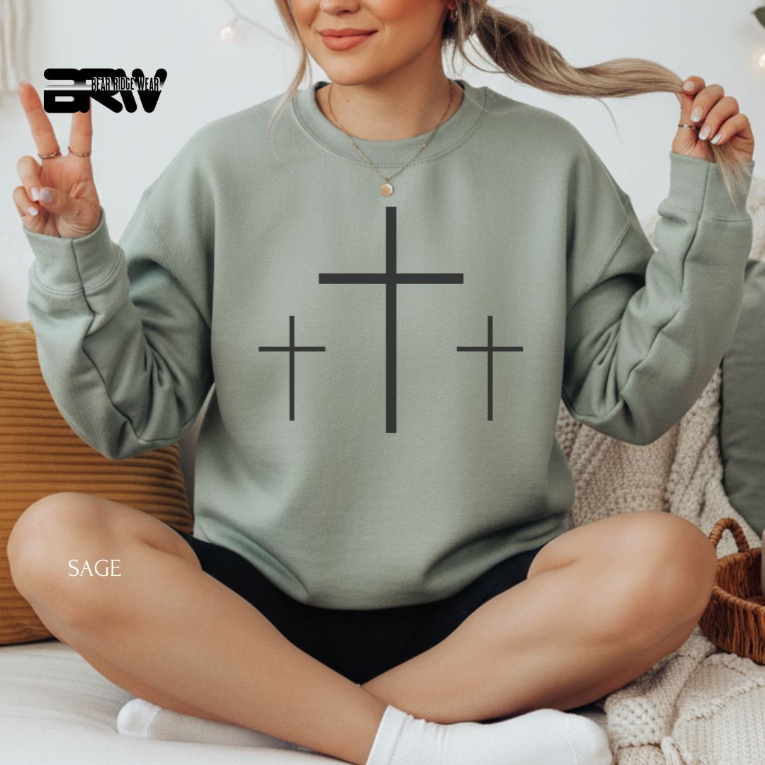 Crosses-3' Faith Crewneck Sweatshirt