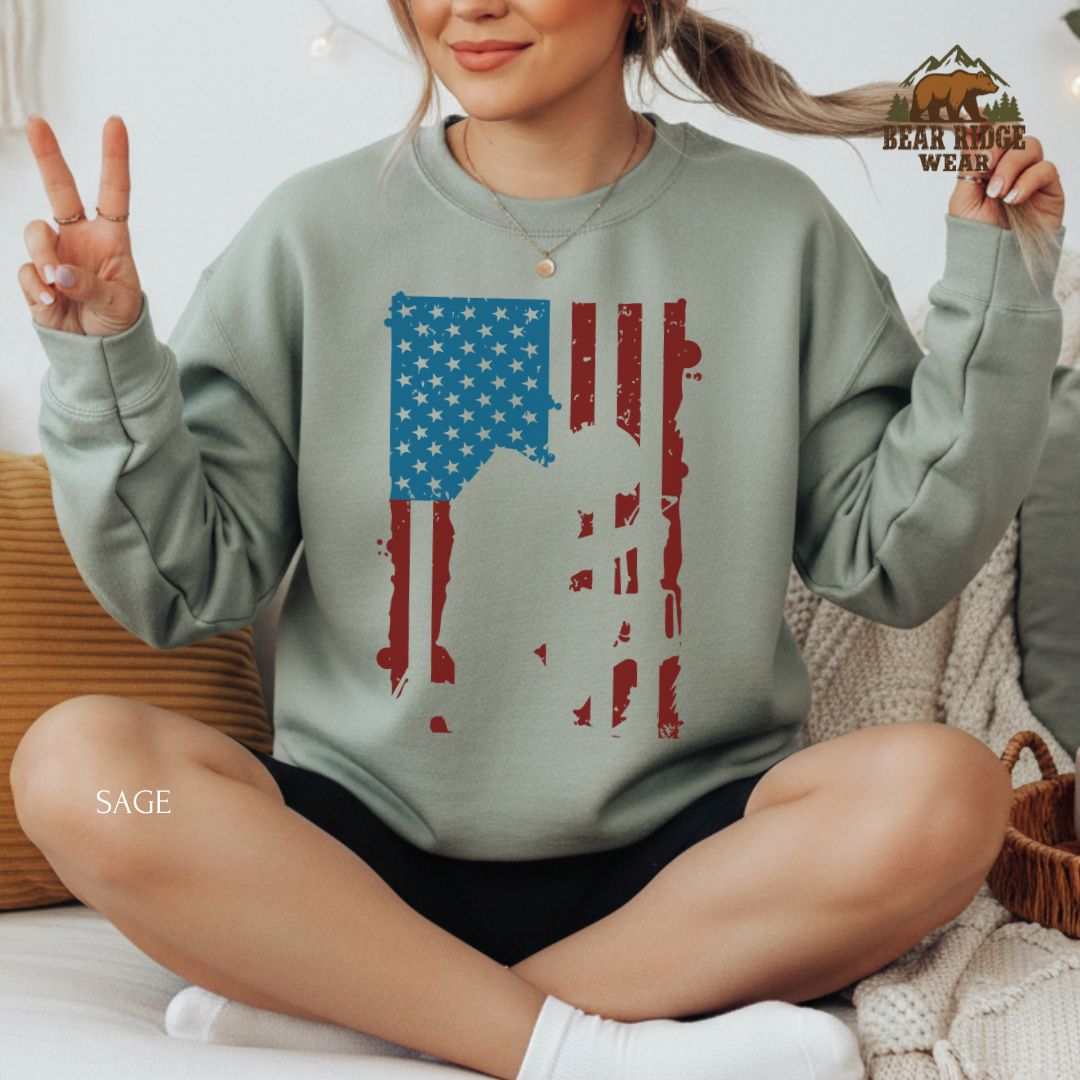 Veteran Flag' Patriotic Crewneck Sweatshirt