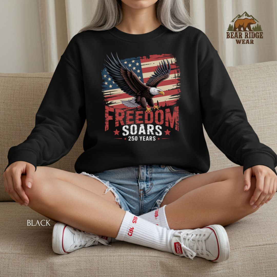 Freedom Soars-250 years' Patriotic Crewneck Sweatshirt