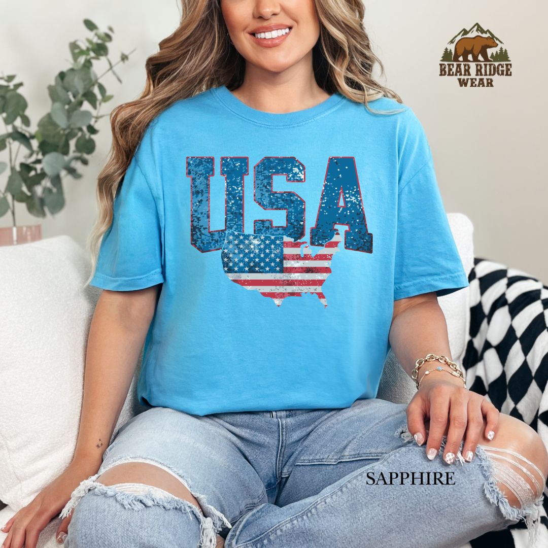 USA With Map' Patriotic T-Shirts