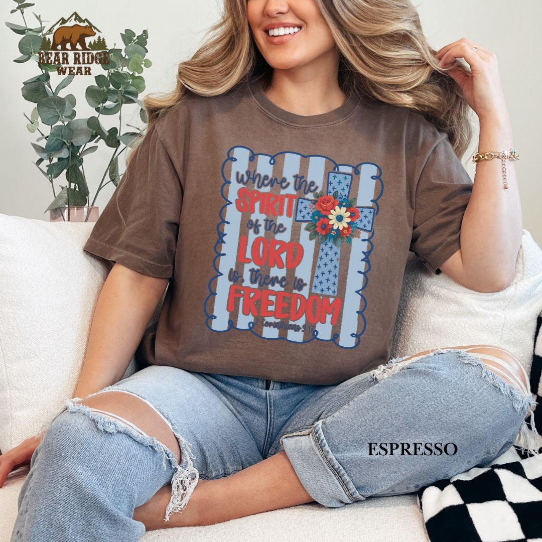 Spirit Of The Lord-Freedom' Patriotic T-Shirts, Color: Expresso, Size: 2XL
