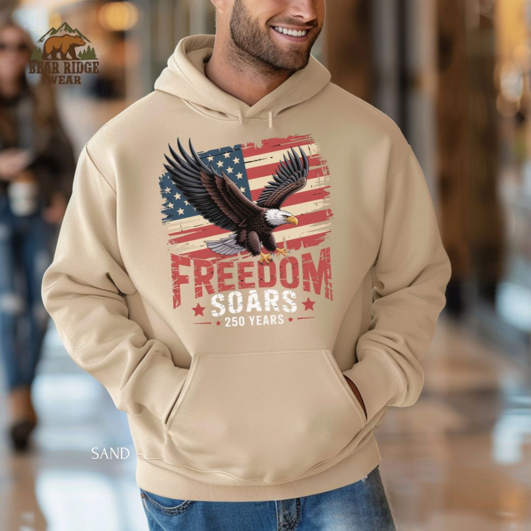 Freedom Soars-250 years' Patriotic Hoodie