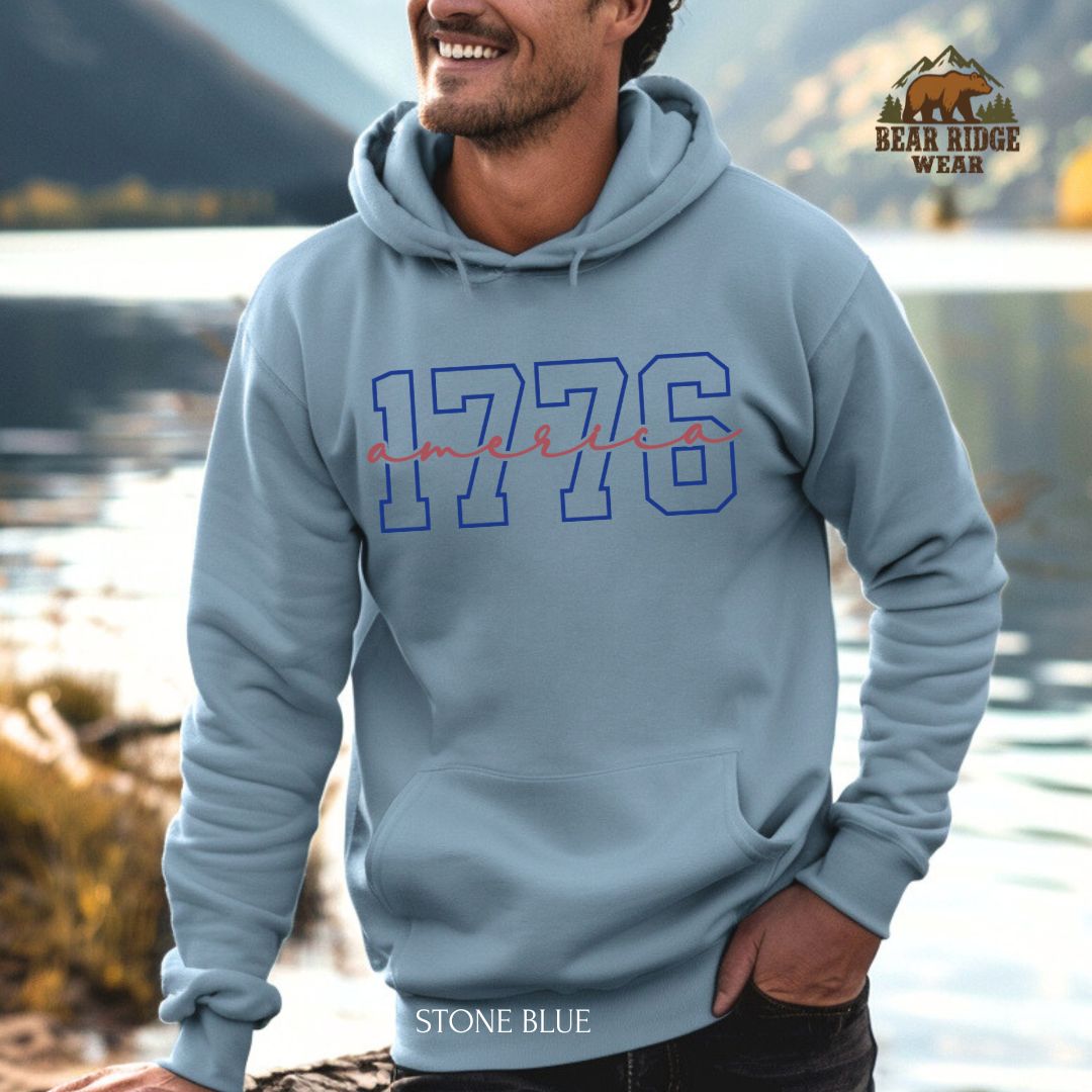 1776  America' Patriotic Hoodie