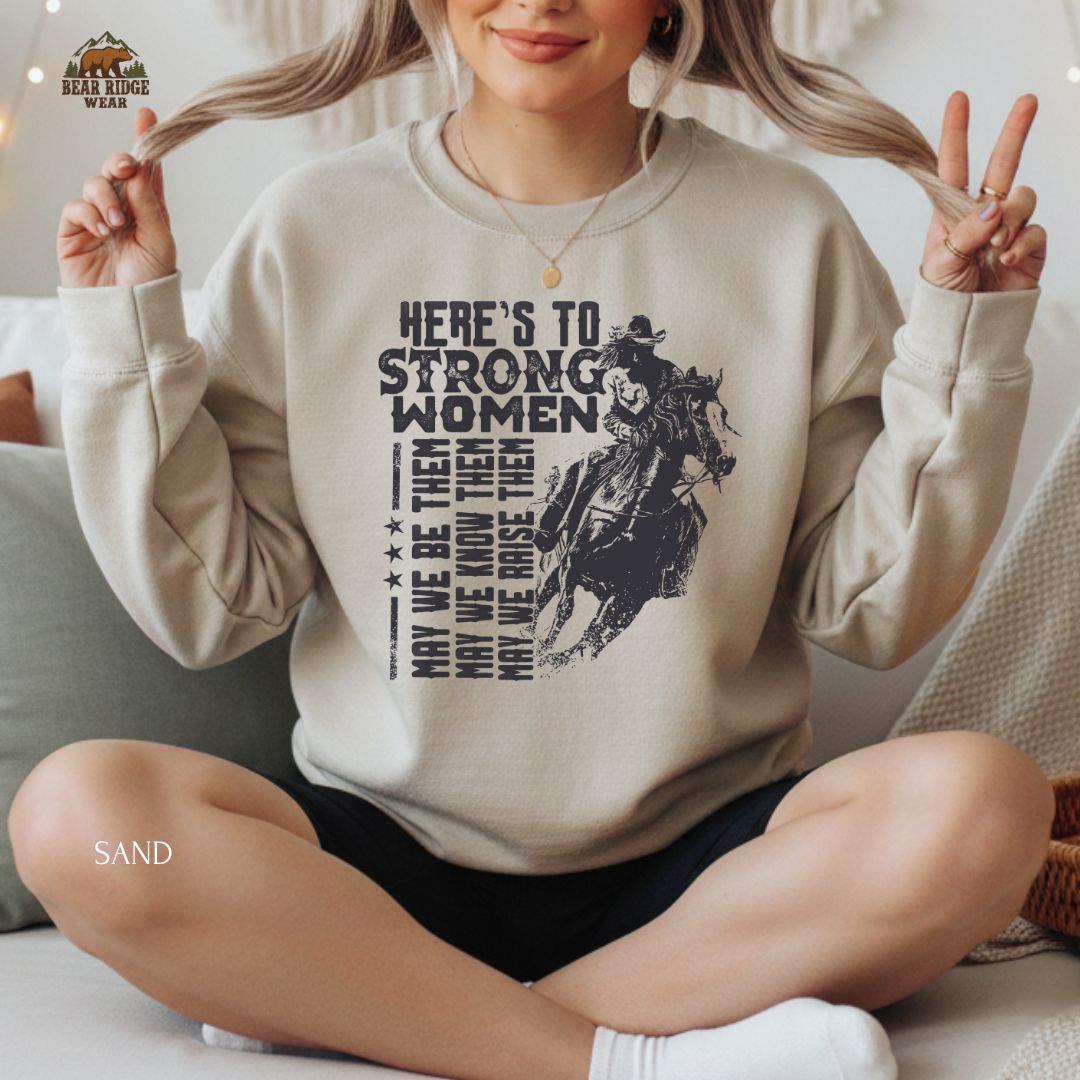 Strong Women' Western Crewneck Sweatshirt