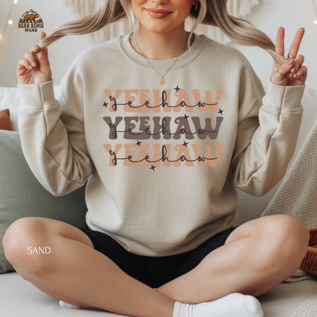 YeeHaw YeeHaw YeeHaw' Western Crewneck Sweatshirt