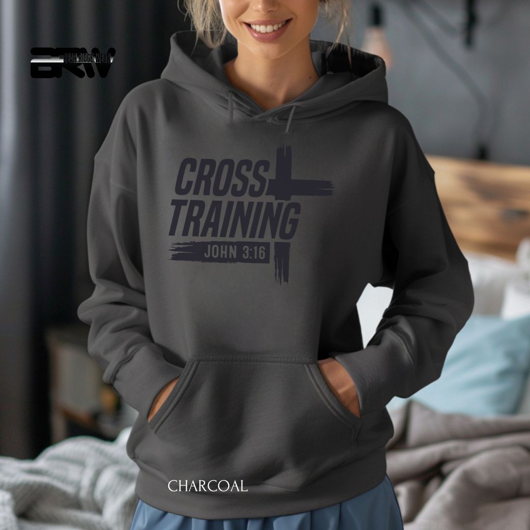 Cross Training John 3-16' Faith Hoodies, Color: Charcoal, Size: 2XL