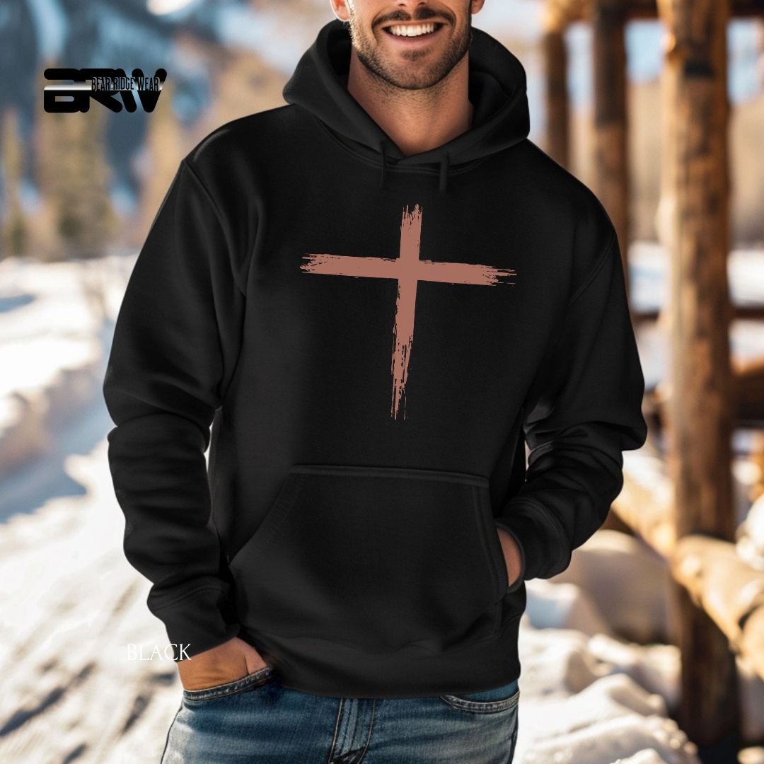 Cross-Brush Strokes' Faith Hoodies, Color: Black-39, Size: 2XL