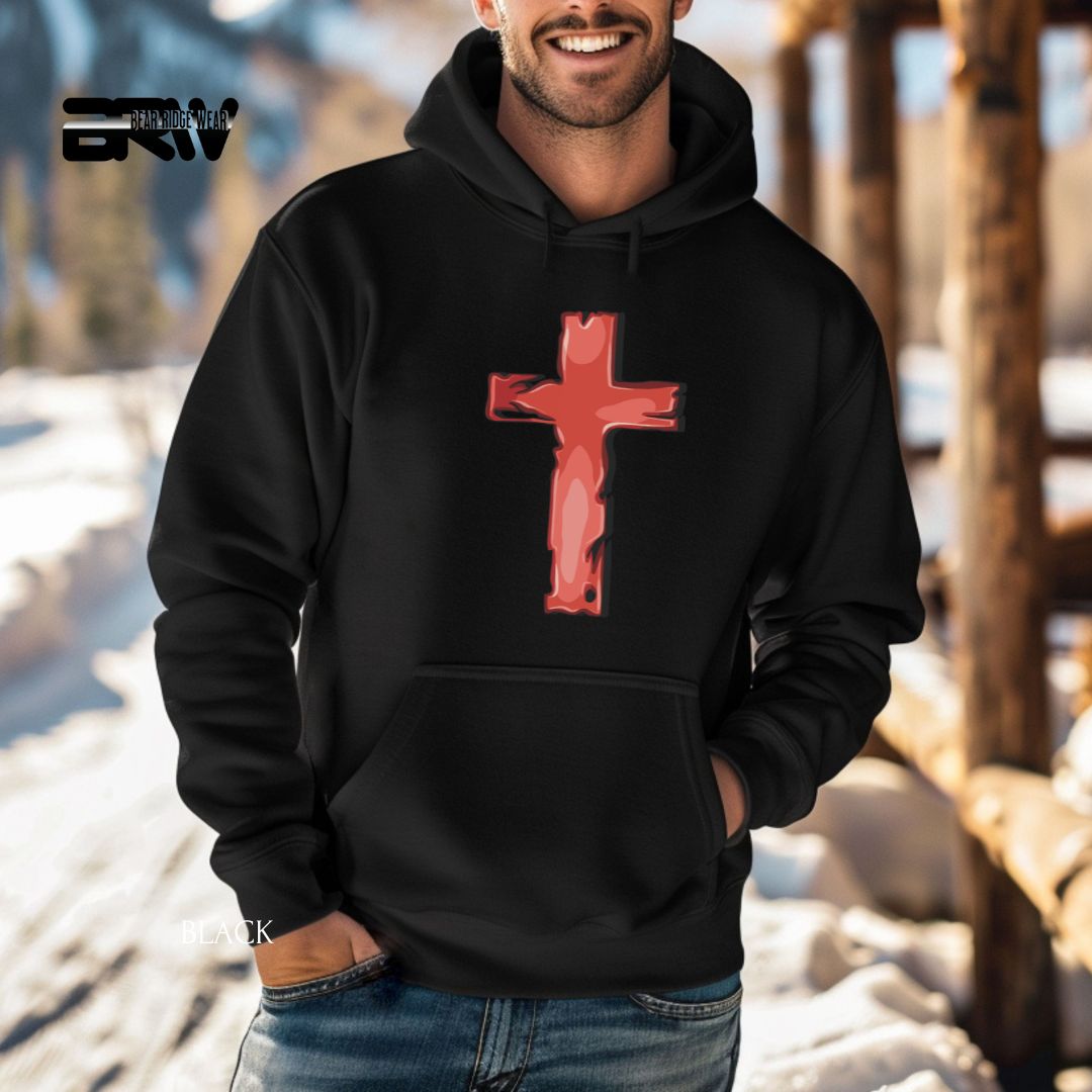 Cross-Red' Faith Hoodies, Color: Black-39, Size: 2XL