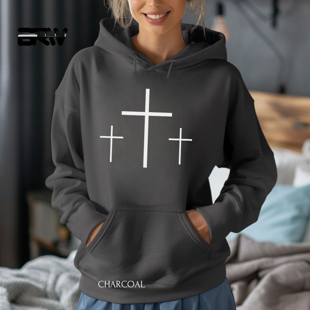 Crosses-3-White' Faith Hoodies