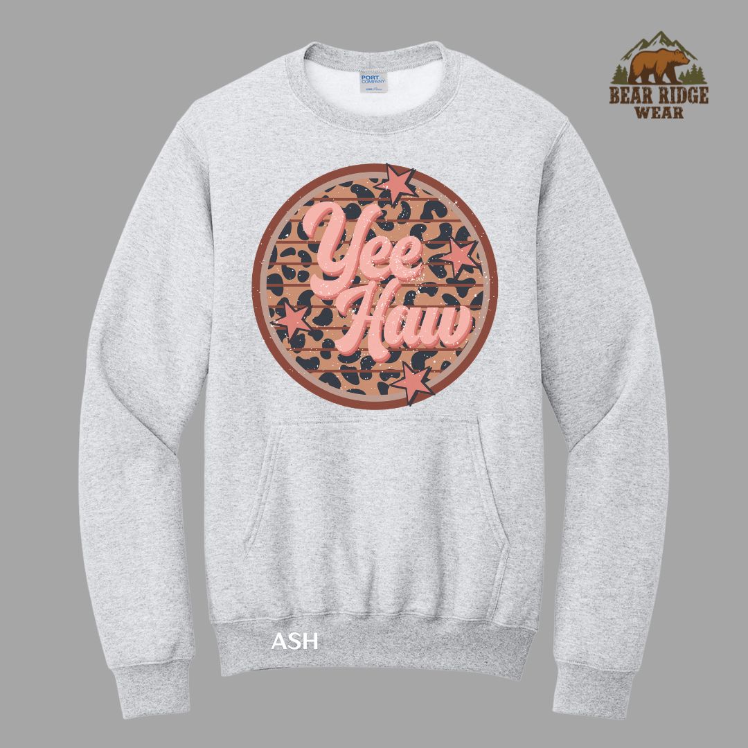 Yee Haw'  Western Kangaroo Crew, Color: Ash, Size: S