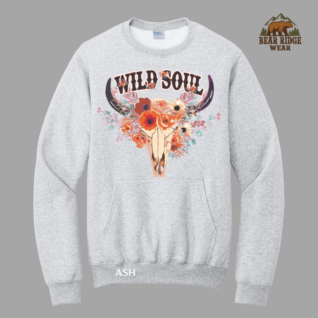 Wild Soul-Pastel'  Western Kangaroo Crew, Color: Ash, Size: S