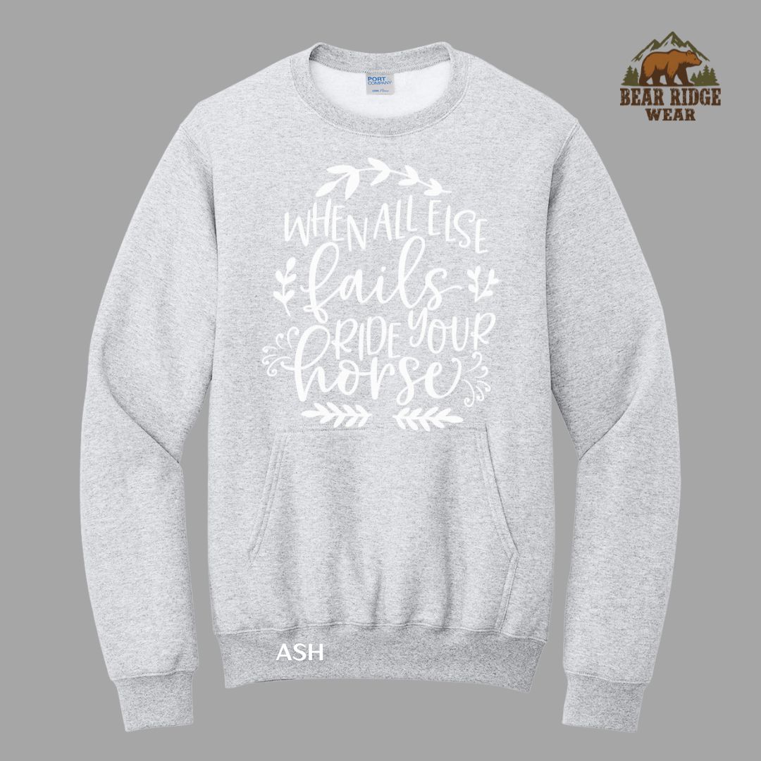 When All Else Fails-Horse'  Western Kangaroo Crew, Color: Ash, Size: S