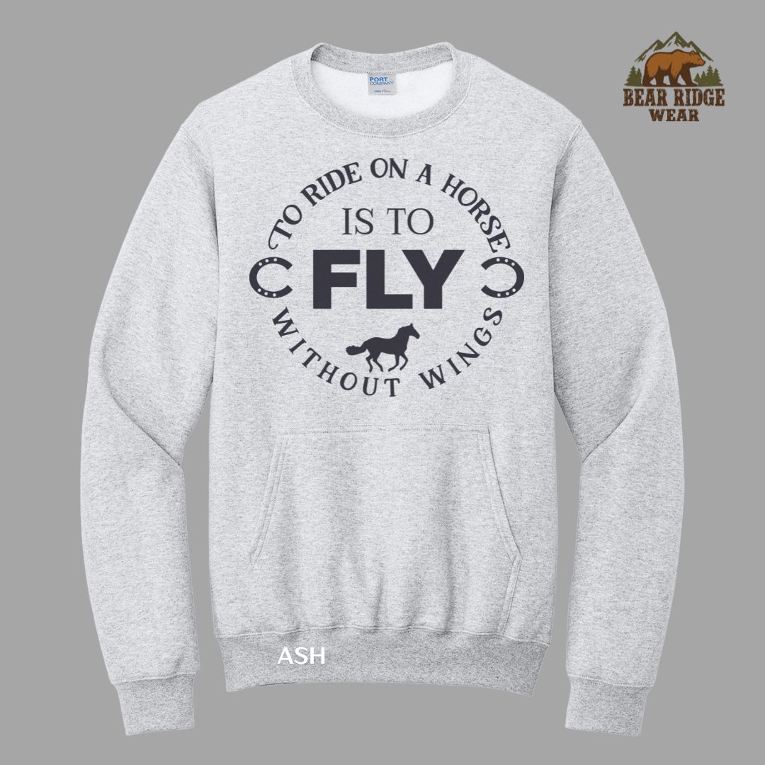To Ride On A Horse-Fly'  Western Kangaroo Crew, Color: Ash, Size: S