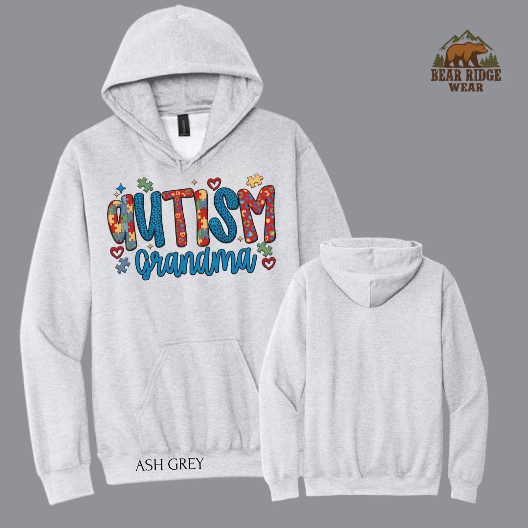 Autism-Grandma' Autism Awareness Hoodies, Color: Sport-Grey, Size: 2XL
