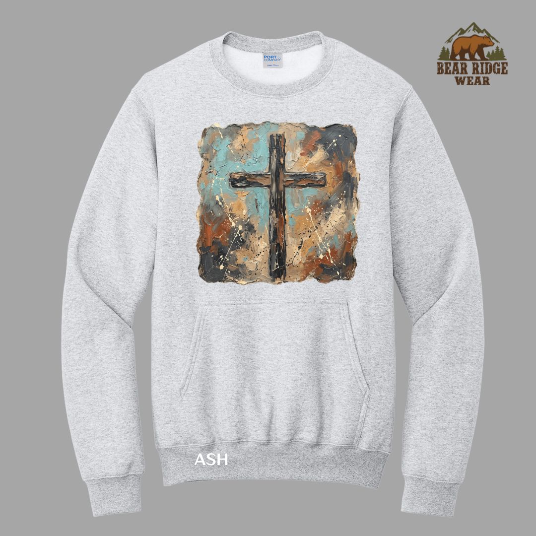 Brush Stroke Cross-Paint Faith Kangaroo Crew