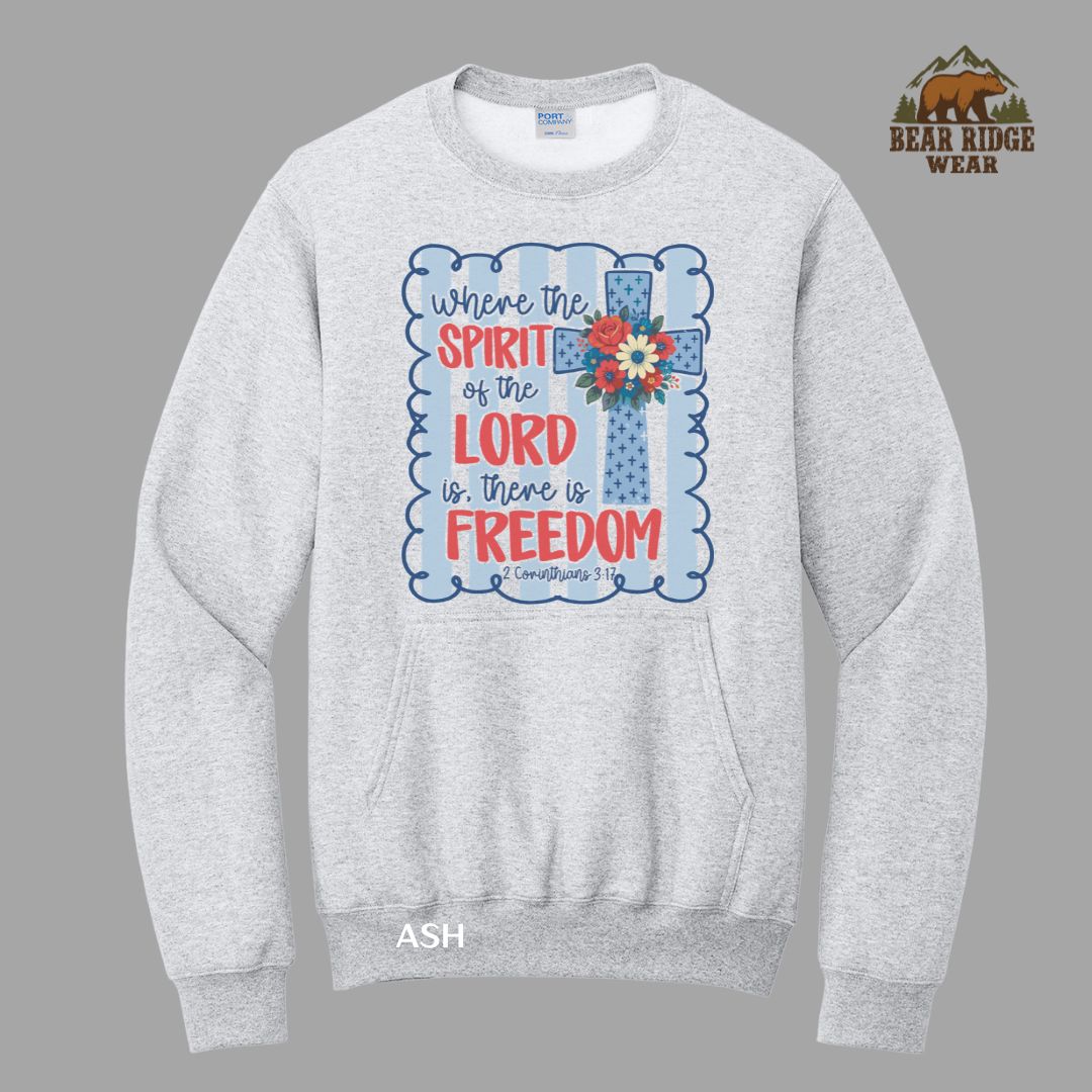 Spirit Of The Lord-Freedom Patriotic Kangaroo Crew, Color: Ash, Size: S