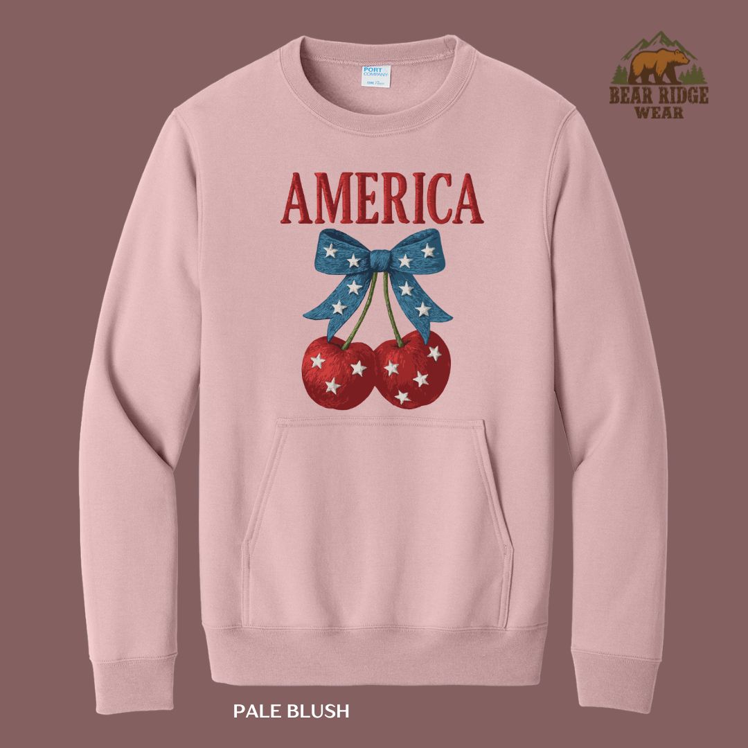 America - Cherries Patriotic Kangaroo Crew