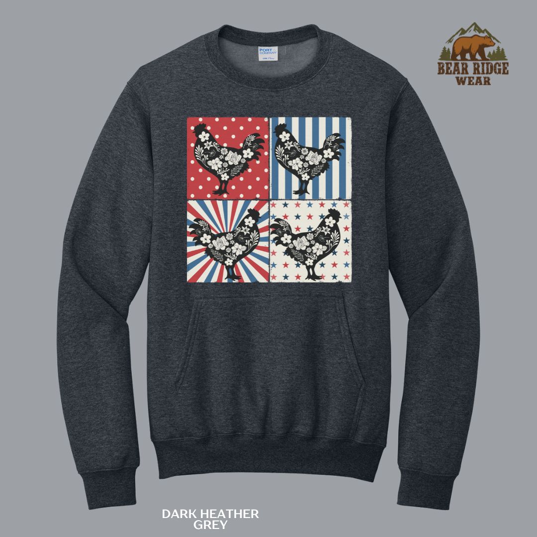 4th Of July Chickens Patriotic Kangaroo Crew