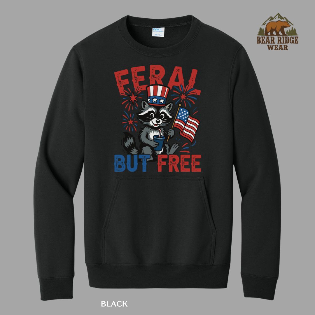 Feral Raccoon Patriotic Kangaroo Crew