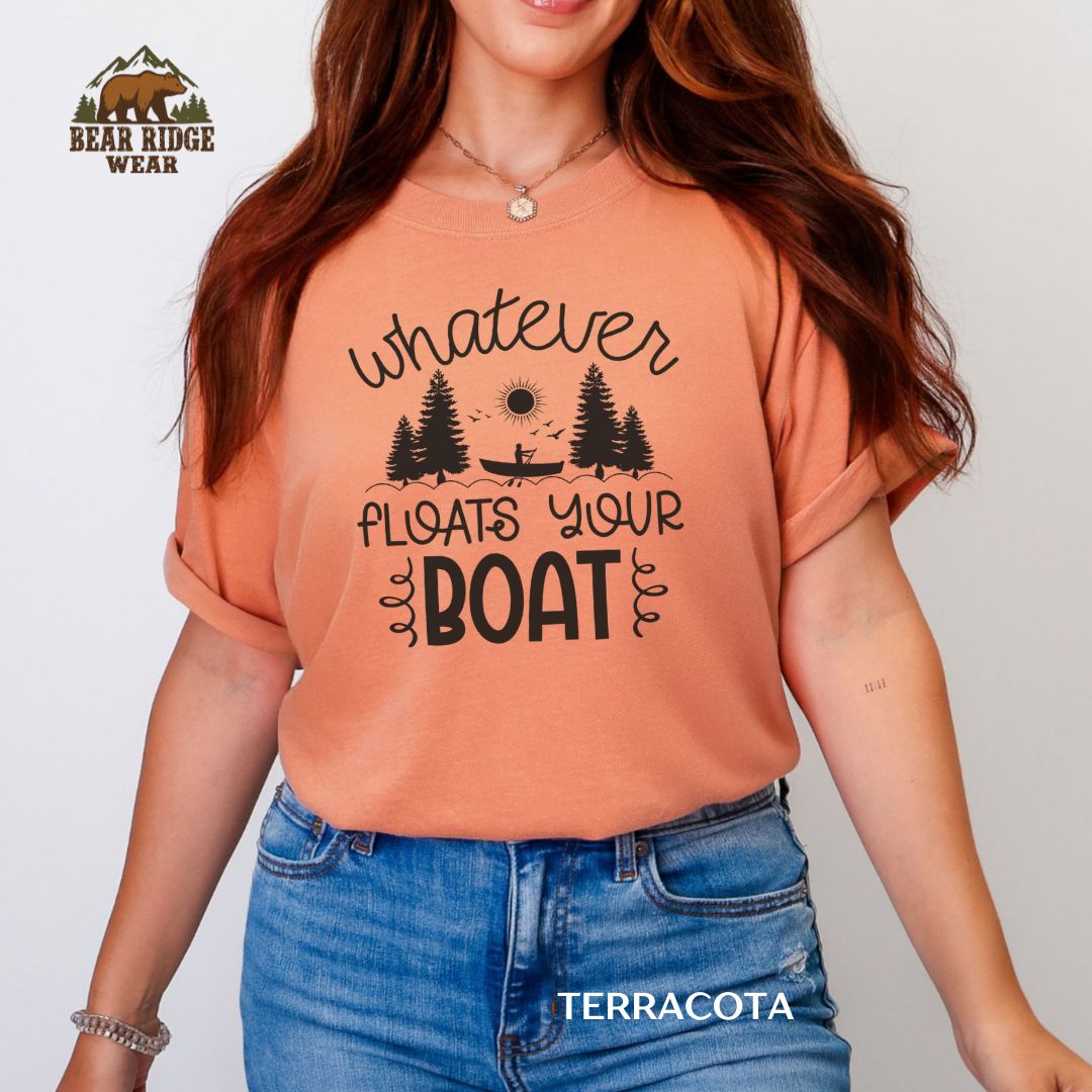 Whatever Floats your boat Summer T-shirt, Color: Terracotta, Size: M