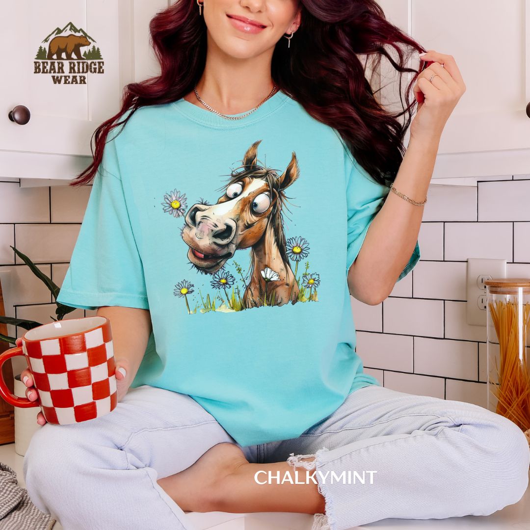 Horse-Funny-Daisy Western T-shirt
