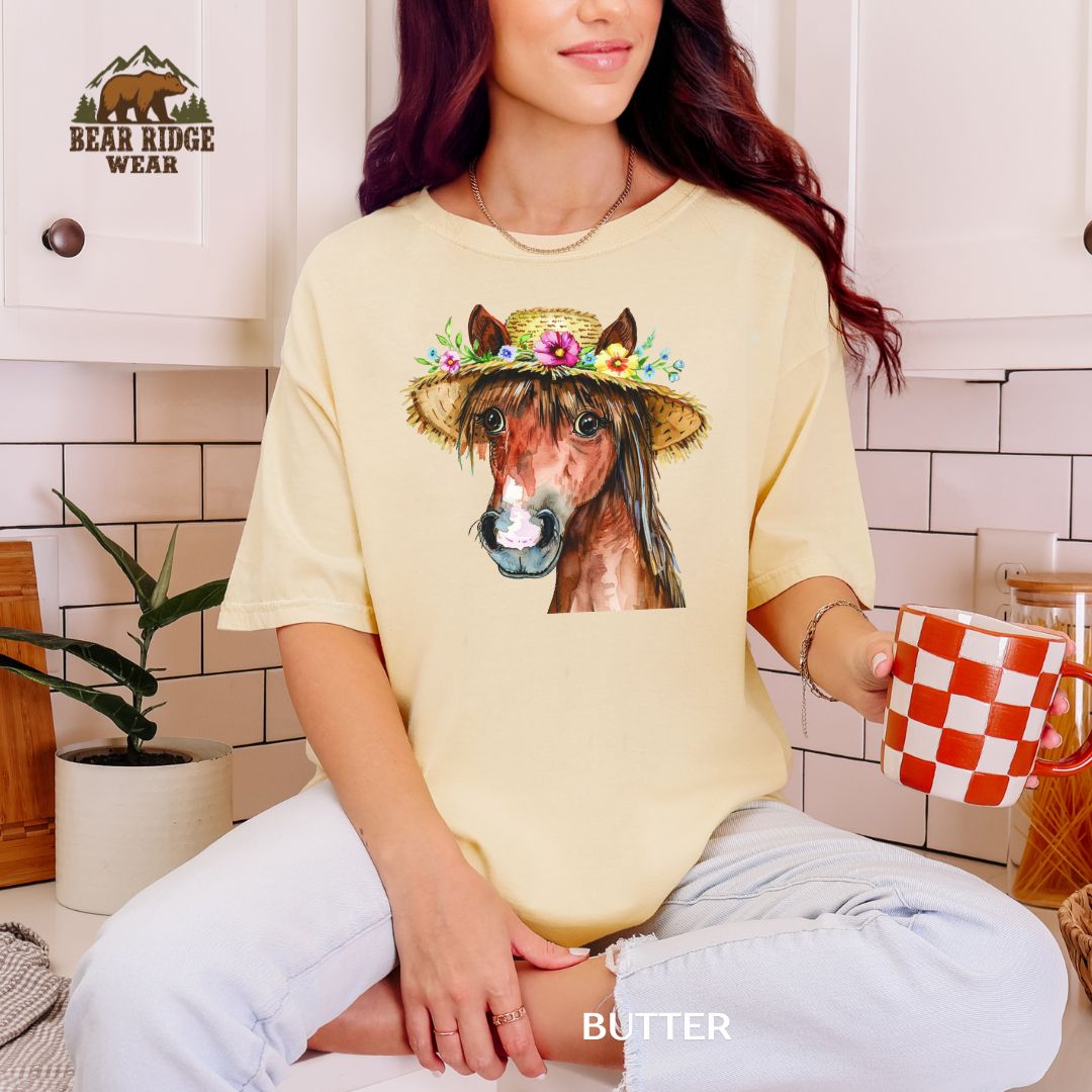 Horse-Funny-Hat Western T-Shirt