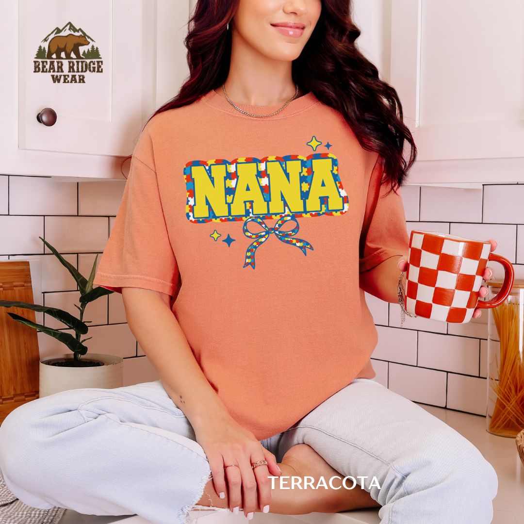Autism-Nana Autism Awareness T-Shirt, Color: Terracotta, Size: M