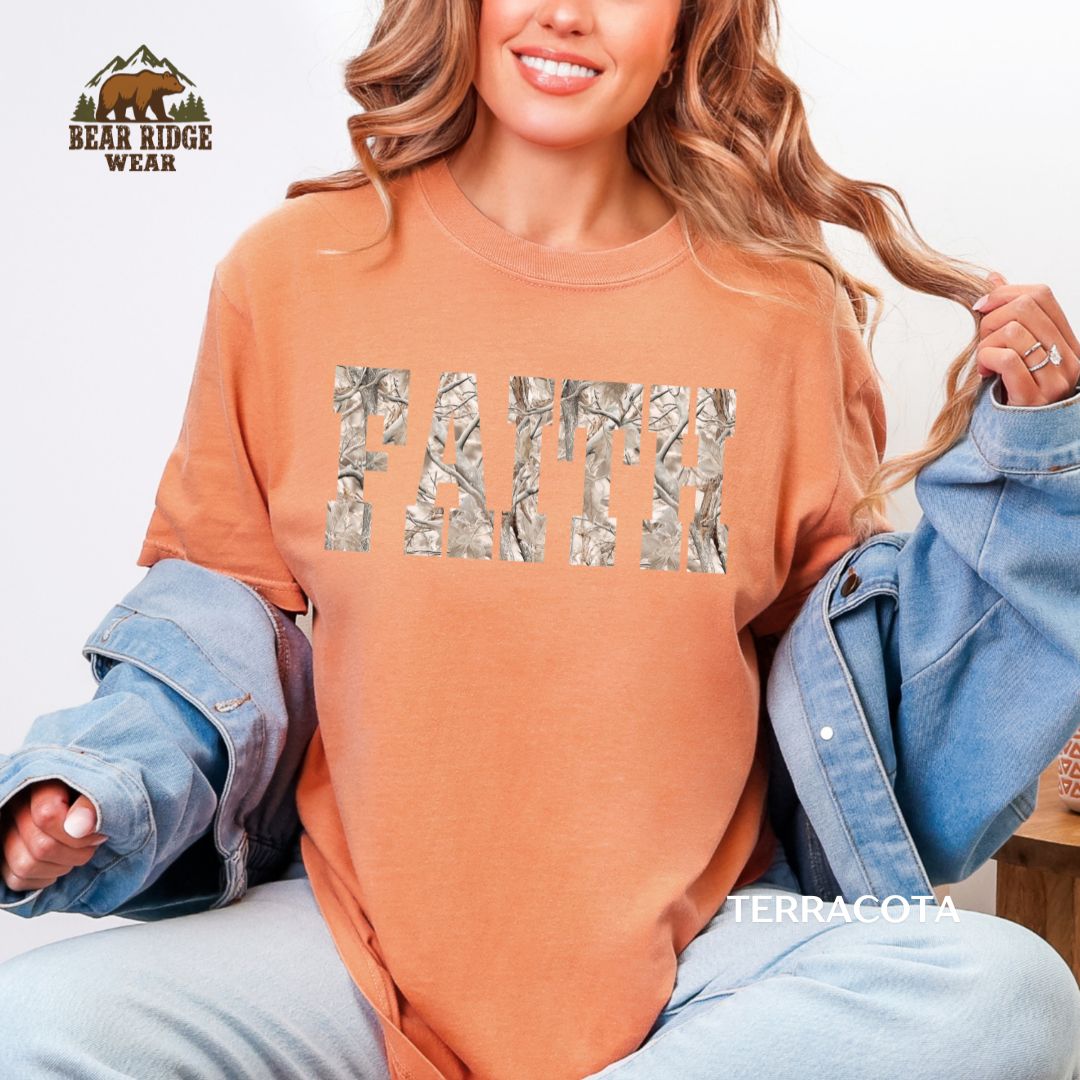 Faith-Camo Faith T-shirt, Color: Terracotta, Size: M