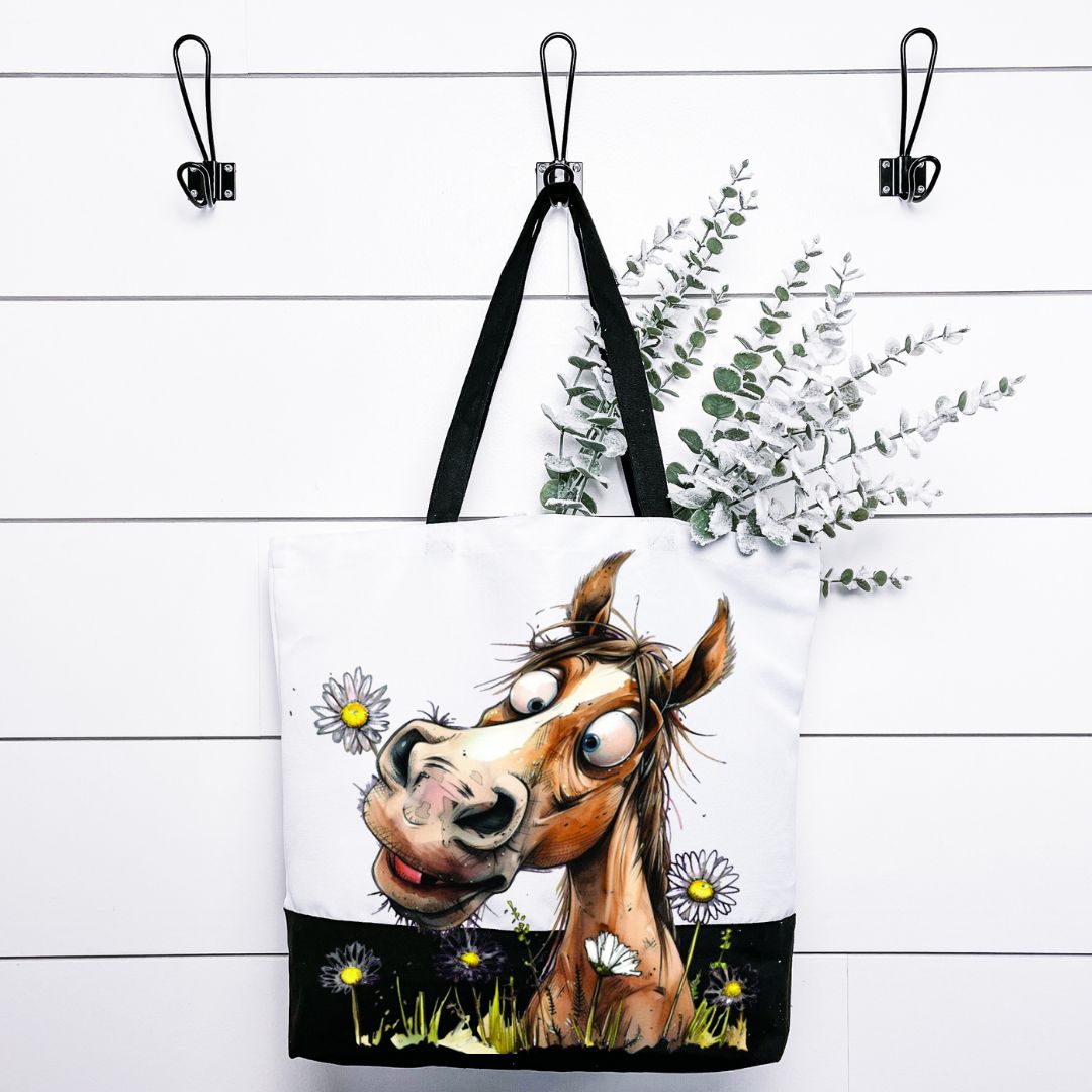Horse-Funny-Daisy Tote
