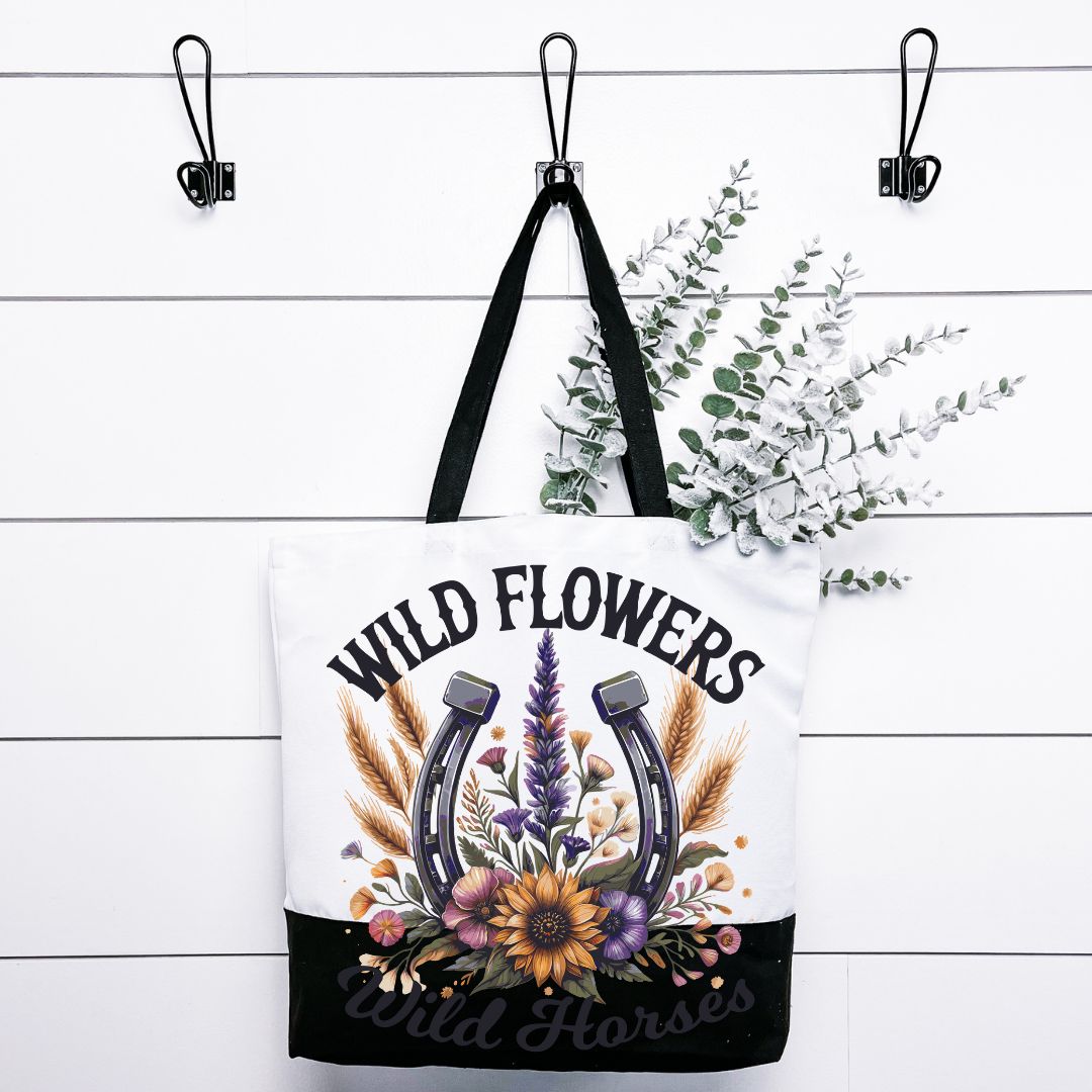 Wild Flowers-Wild Horses Tote