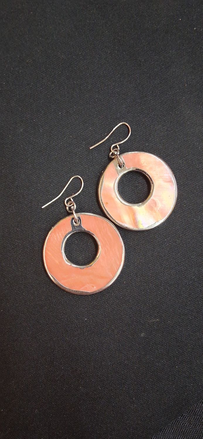 Vintage Silver and Pink Open Circle