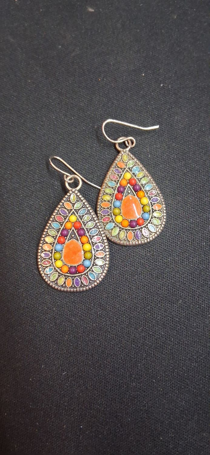 Bohemian Multi-Color Teardrop Dangle
