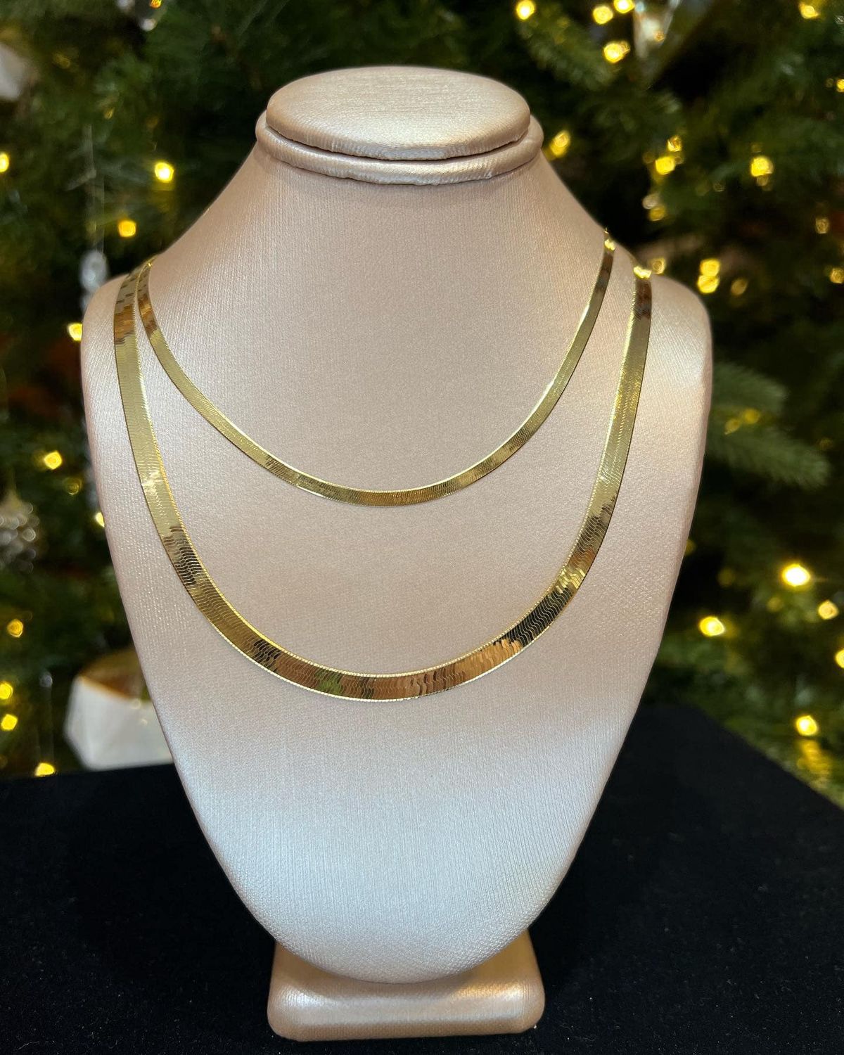 Vintage 18" 14K Gold 030 Herringbone