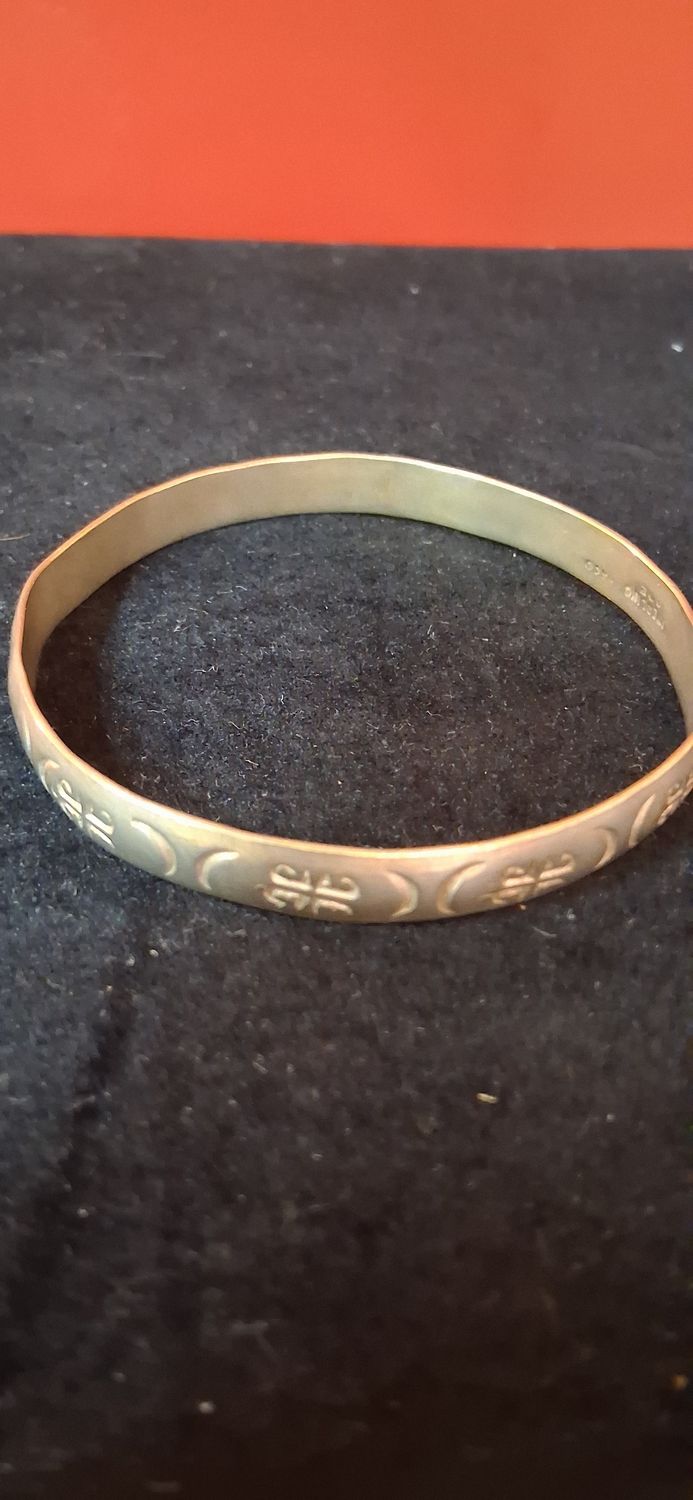 Vintage Handcrafted Sterling Silver Bangle -Mexico