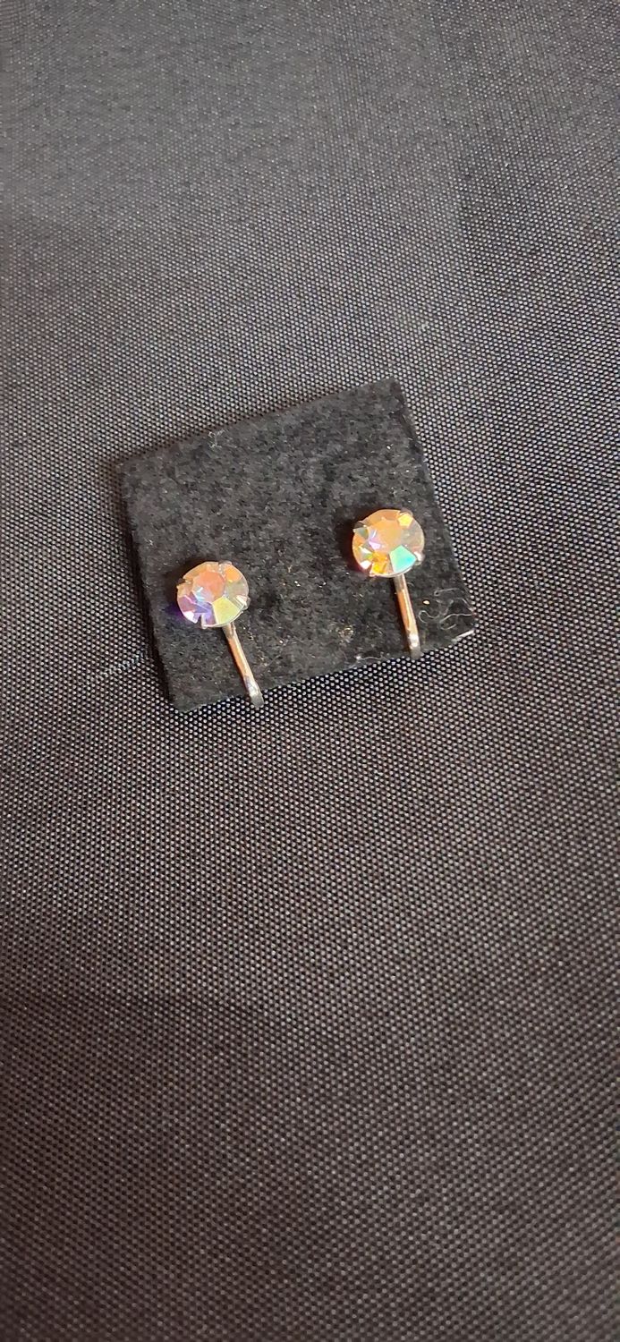 Vintage Clip On Rhinestone and Silver