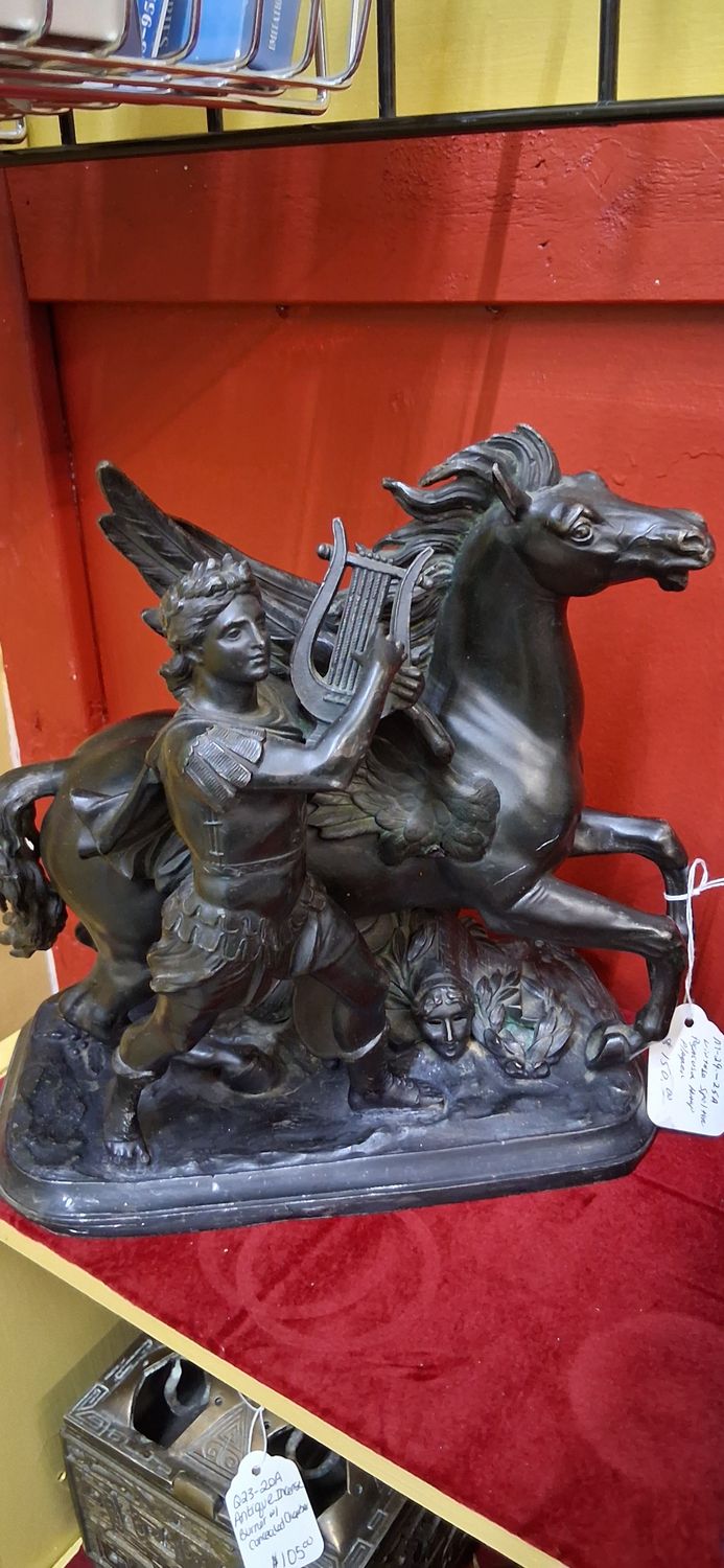 Vintage Spelter Statue- Perseus and Pegasus