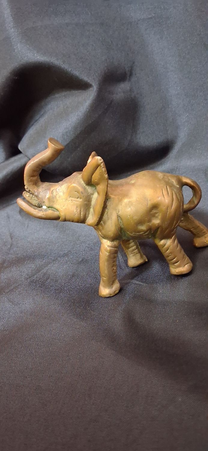 Vintage Solid Brass Elephant