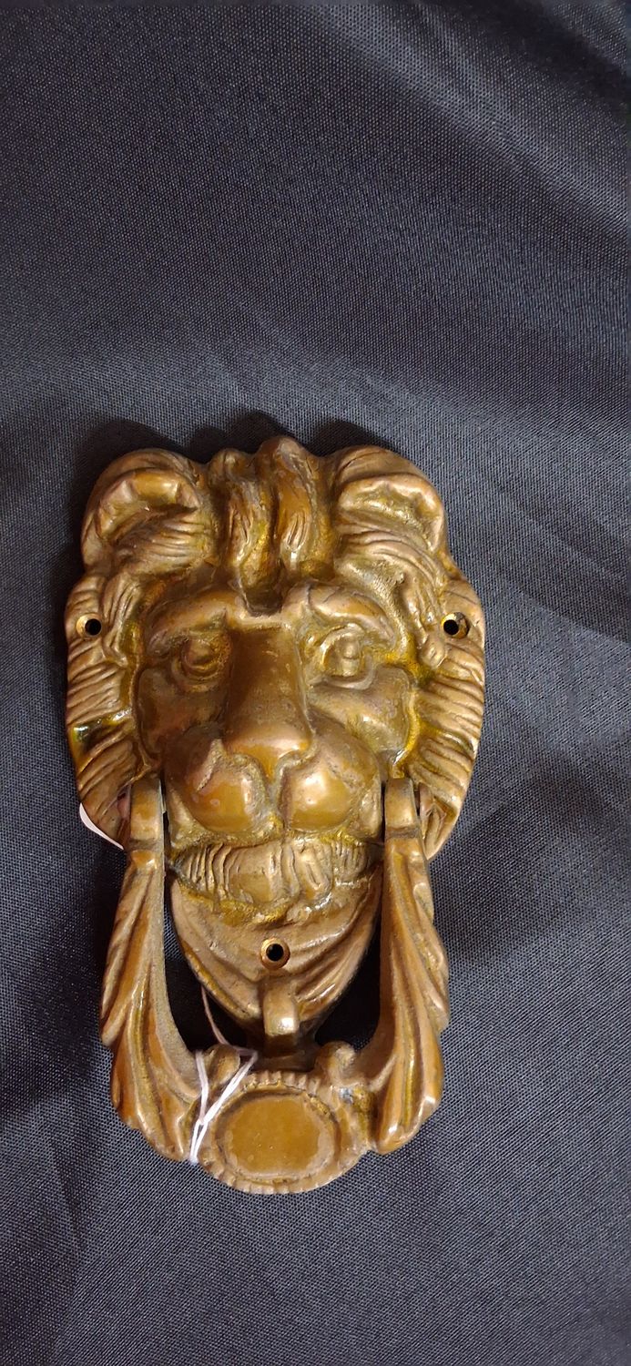 Vintage Solid Brass Lion Door Knocker