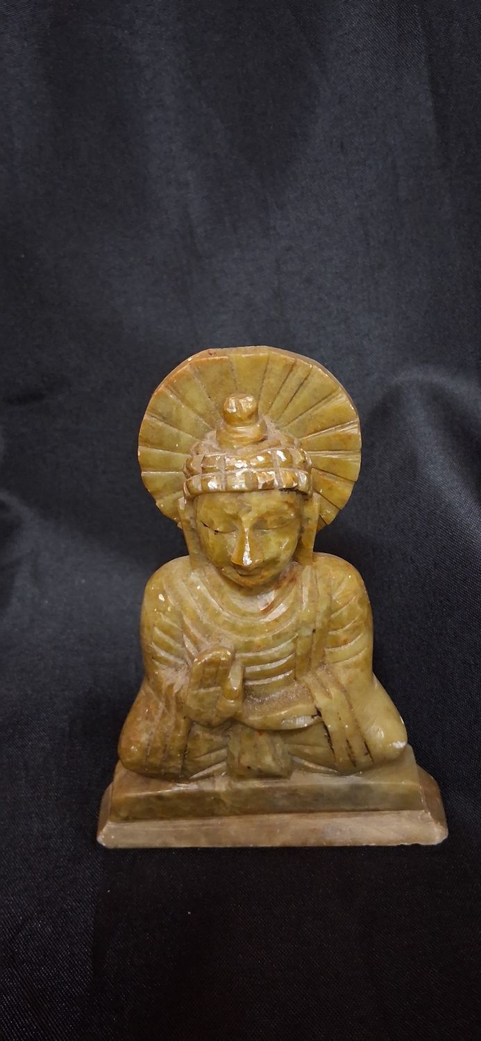 Vintage Soapstone Carved Buddha Statue