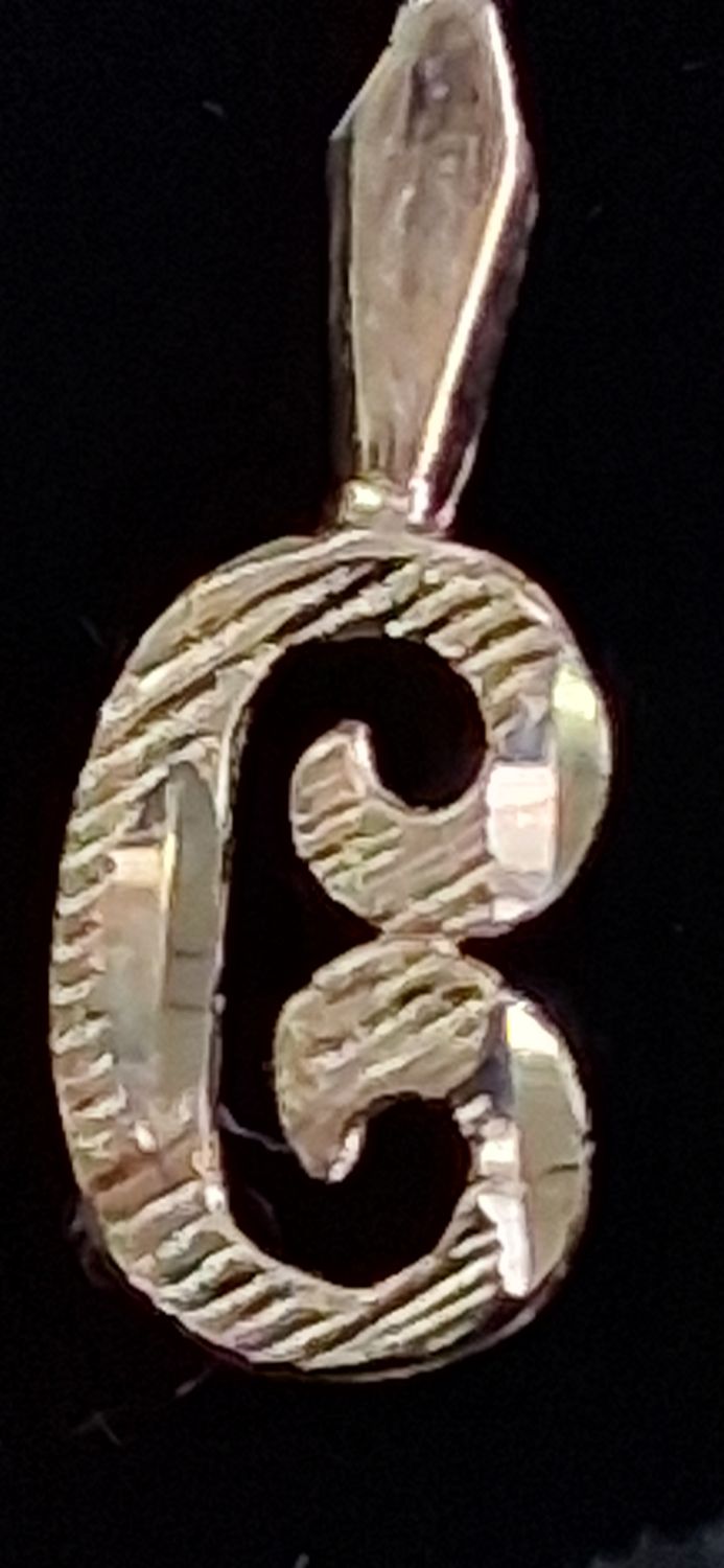 Vintage 14K Gold Initial Letter C Charm