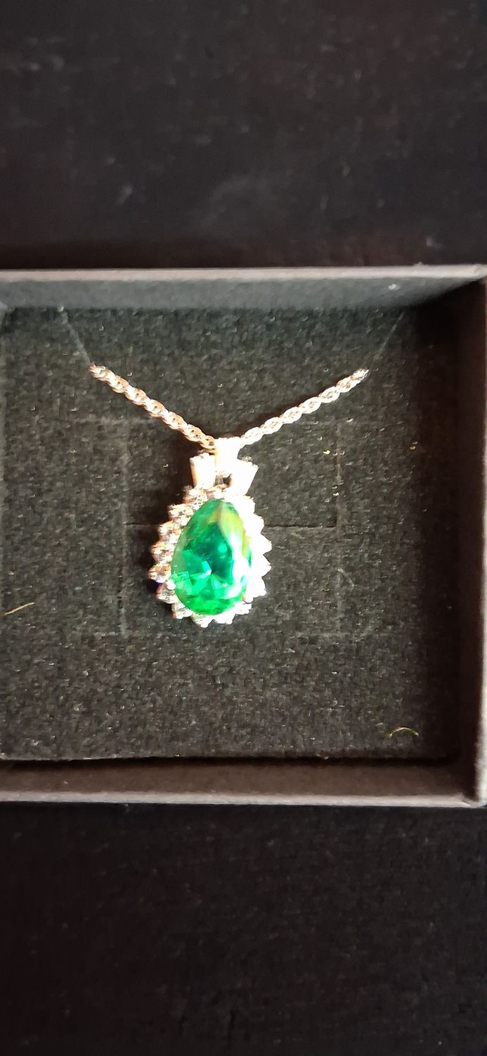 CZ/Em Sterling chain and Pendant